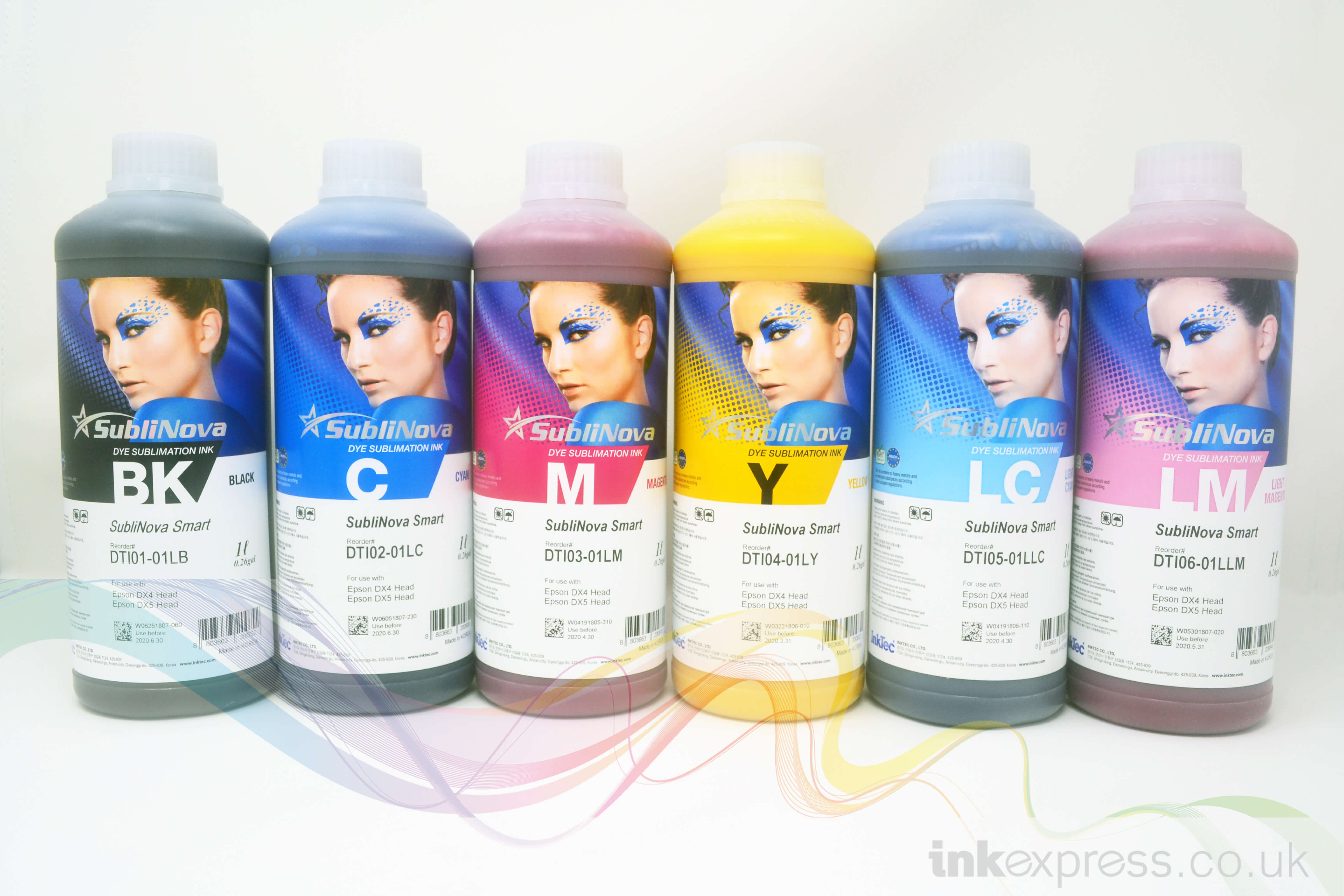 Inktec Sublinova Smart Dye Sublimation Ink Set 6 Colour For Epson Ink Express 3942