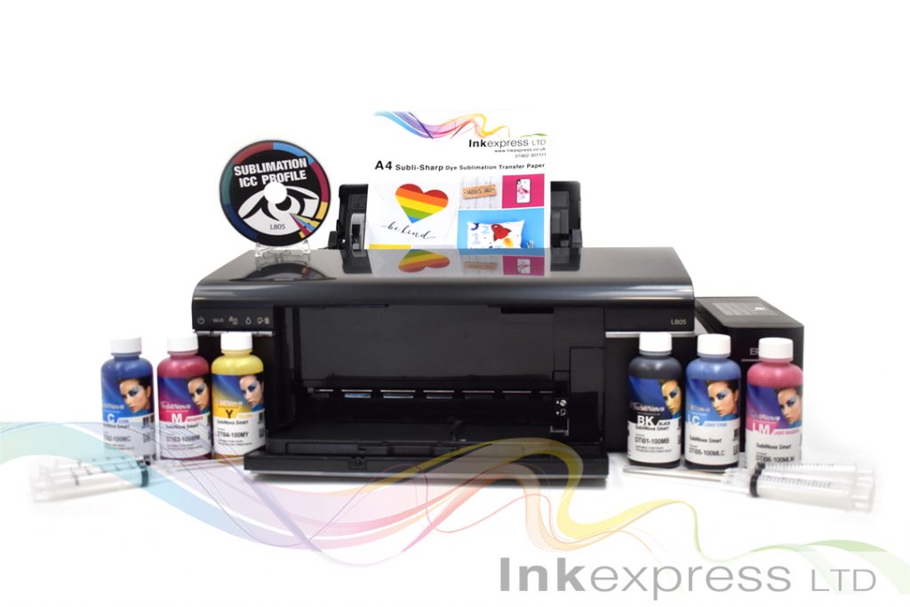 Sublimation Starter Package Epson Ecotank L805 Printer 6 X 100ml Ink And Paper Ink Express 9271