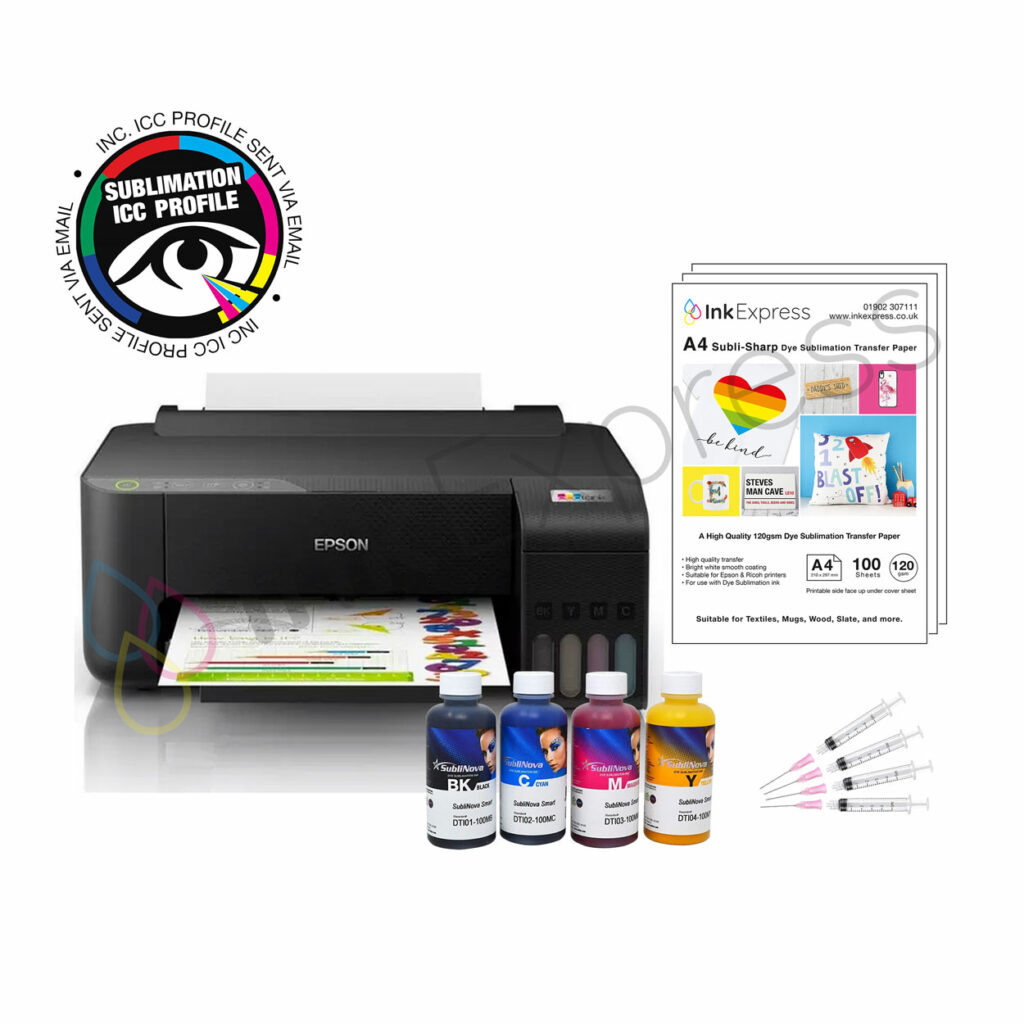 A4 Sublimation Starter Package Epson Ecotank Et 1810 Printer 4 X 100ml Inktec Sublinova Ink 1220