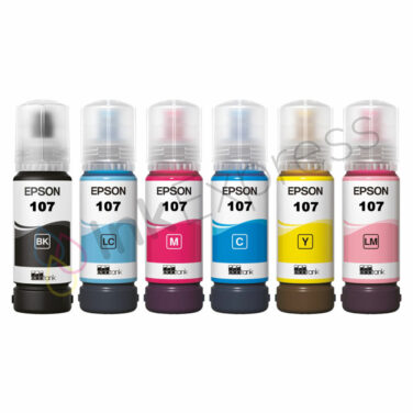 Epson Original 107 EcoTank Ink Series (107 6 colour ink bottles Inks) for the Epson EcoTank ET-18100 A3 printer